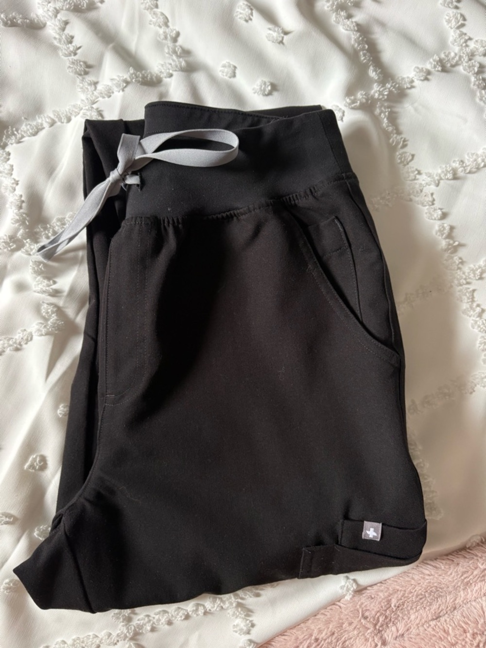 Figs Black Yola High Waisted 2.0 - Tall Skinny Scrub Pants - Picture 2 of 9